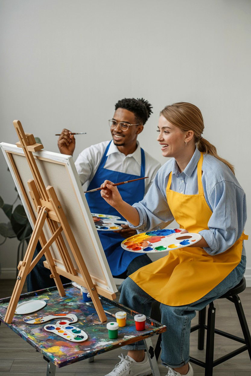 Painting Together - 25 Valentine's Day Ideas for Parents