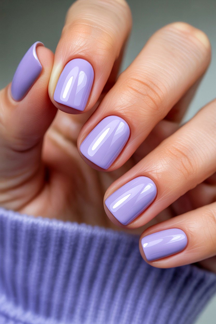Pale Lavender Nails - 25 Minimalist Valentine's Day Nails