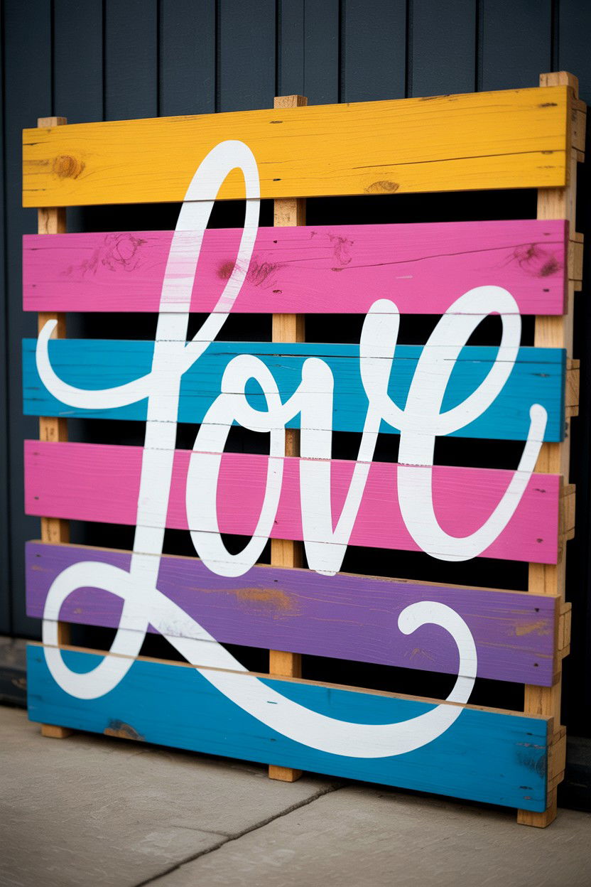 Pallet Wood Sign - 25 Rustic Valentine's Day Sign Ideas