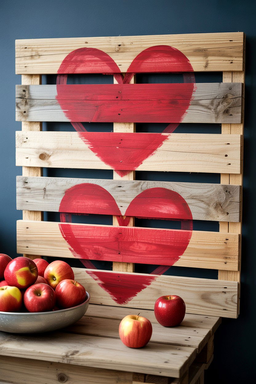 Pallet Wood Valentine Sign - 25 Valentine's Day Sign Ideas