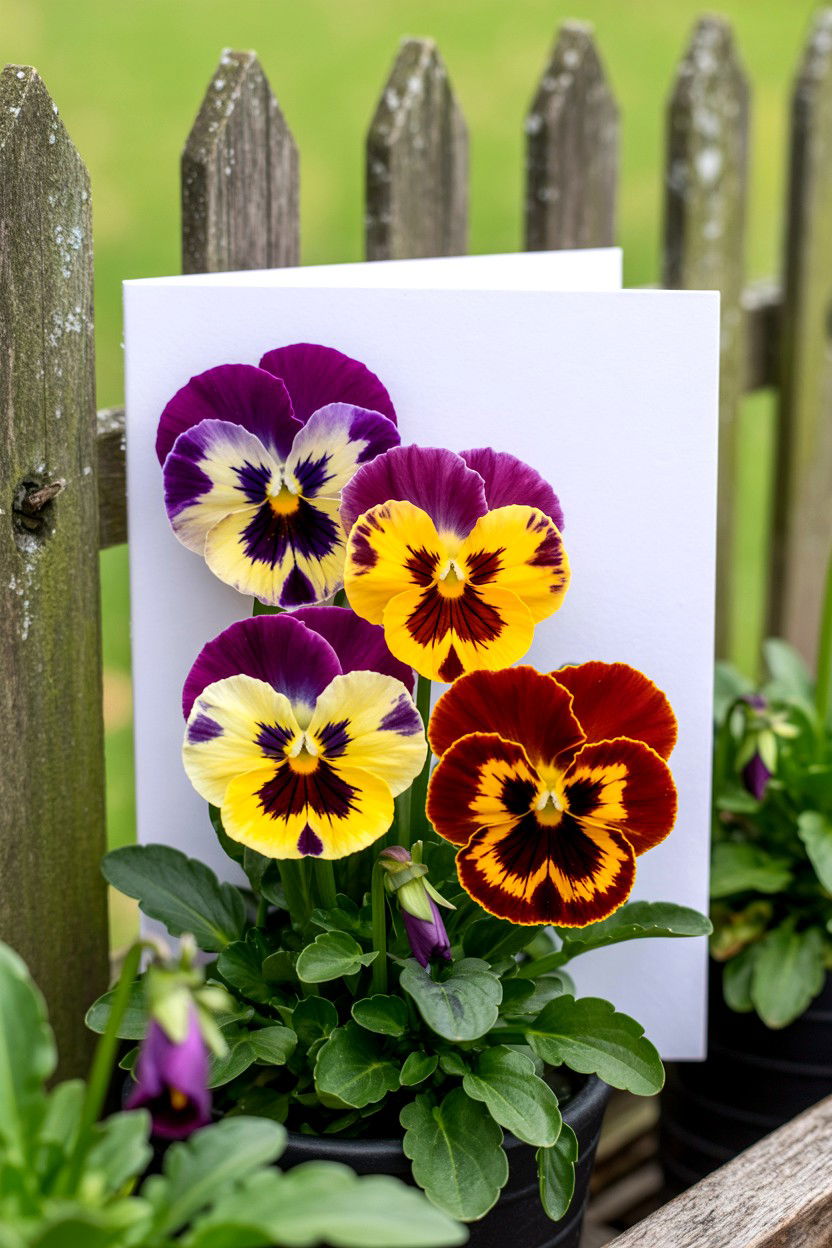 Pansy Face Card - 25 Floral Valentine's Day Card Ideas