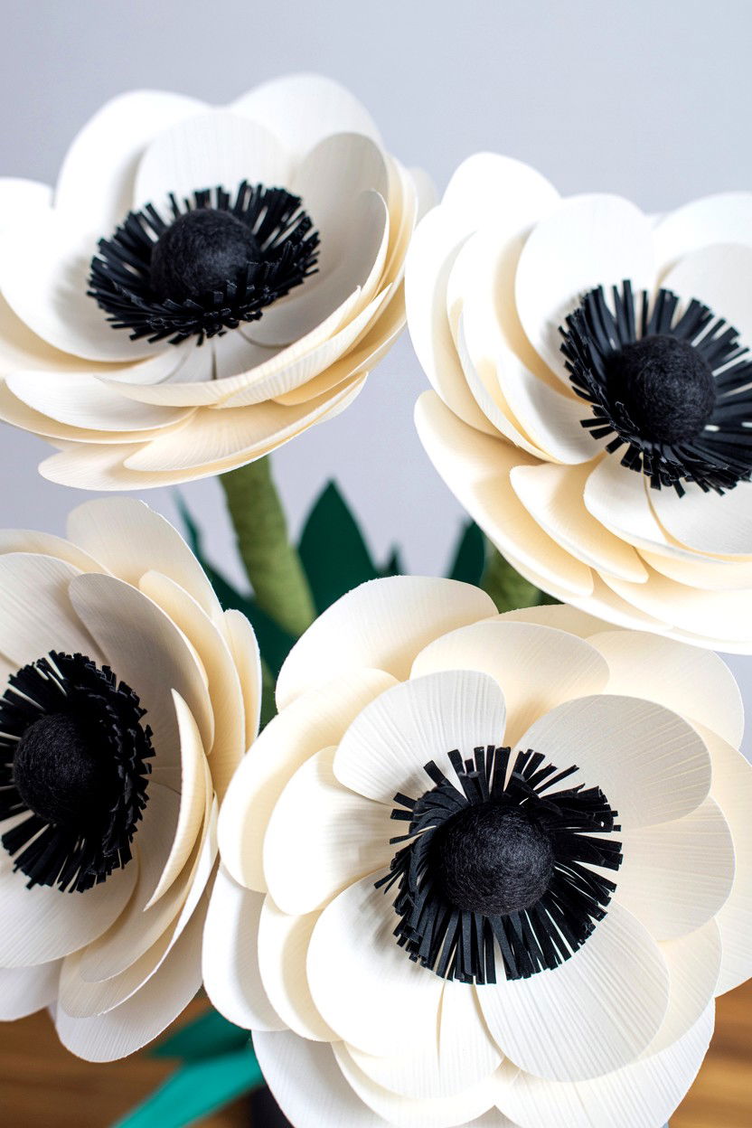 Paper Anemone Bouquet - 25 Valentine's Day Paper Flower Ideas
