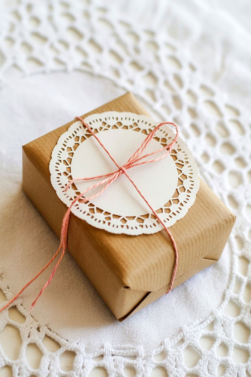 Paper Doily Envelope - 25 Valentine's Day Kraft Paper Wrap Ideas