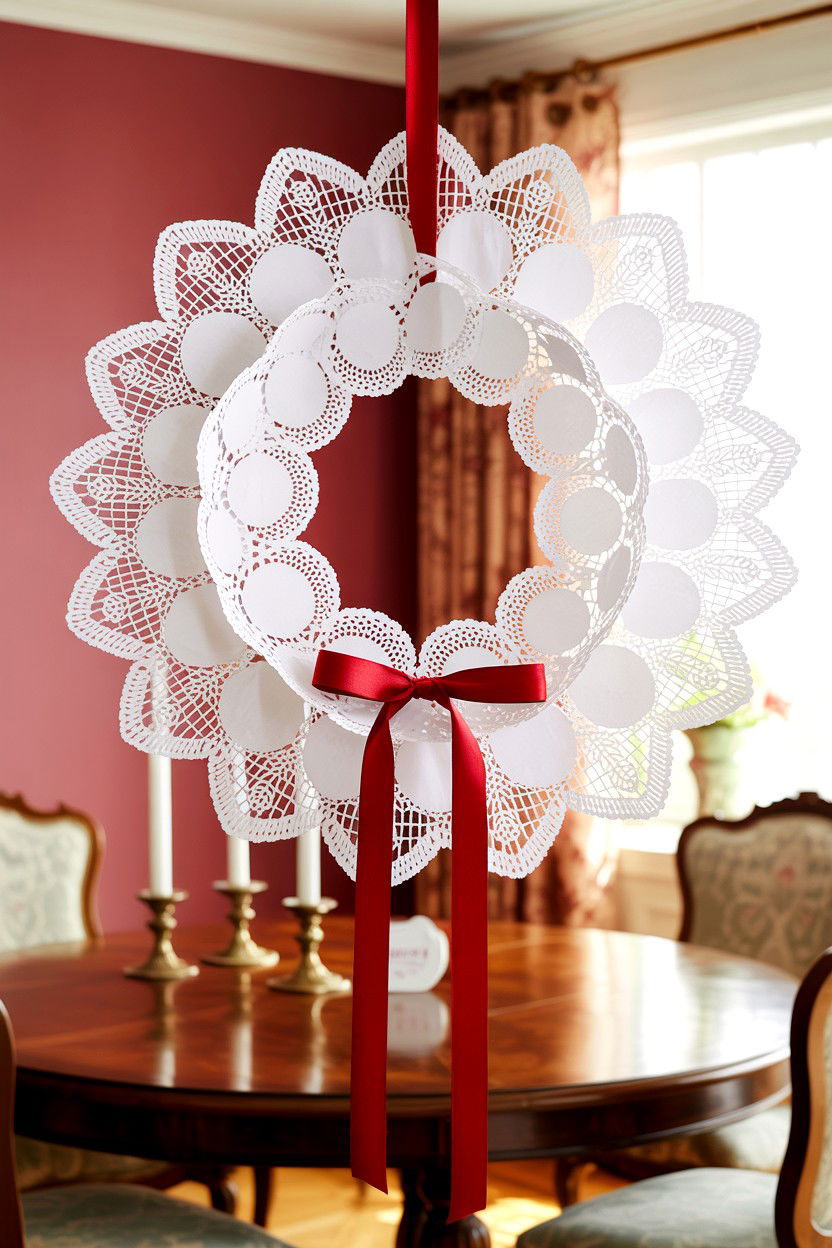 Paper Doily Wreath - 25 Dollar Store Valentine's Day Wreath Ideas