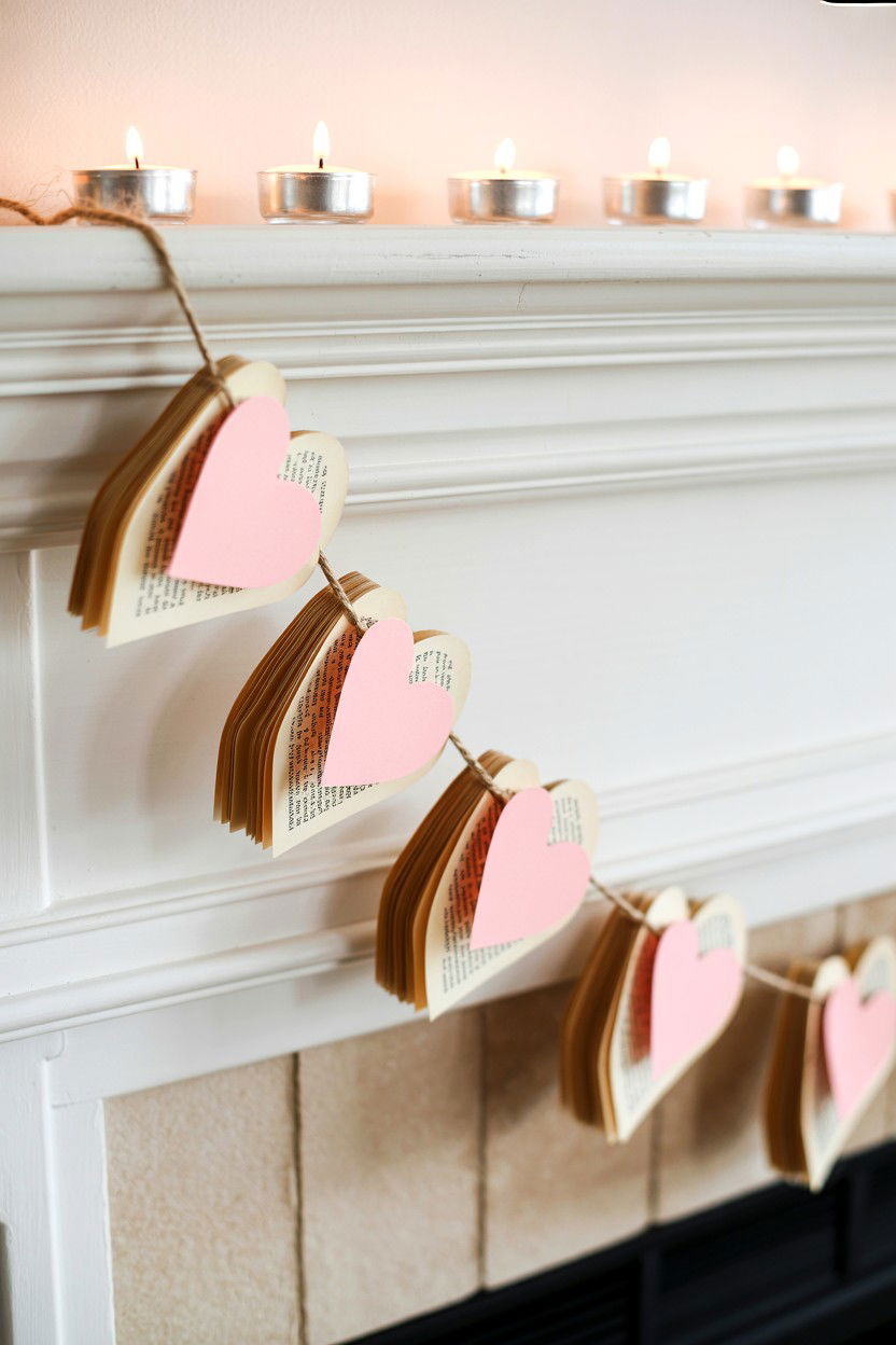 Paper Heart Garland - 25 Thrifty Valentine's Day Ideas