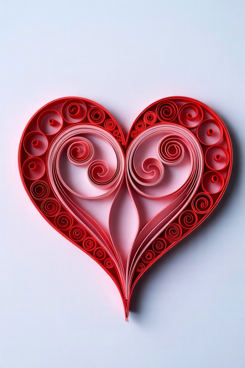 Paper Quilling Card - 25 Handmade Valentine's Day Cards
