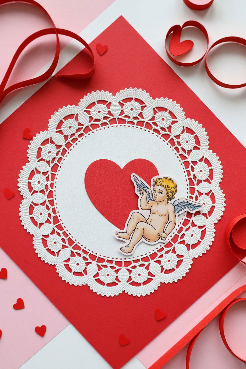 Paper doily valentine - 25 Vintage Valentine's Day Card Ideas