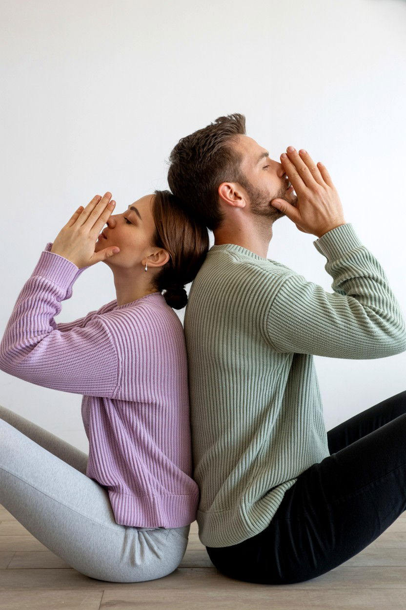 Partner Breathing Exercises - 25 Valentine's Day Yoga Ideas