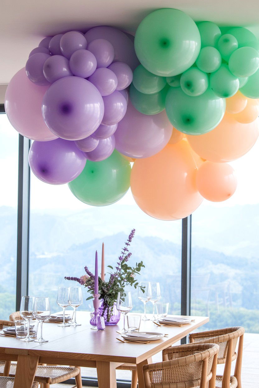 Pastel Balloon Cloud - 25 Valentine's Day Party Balloon Ideas