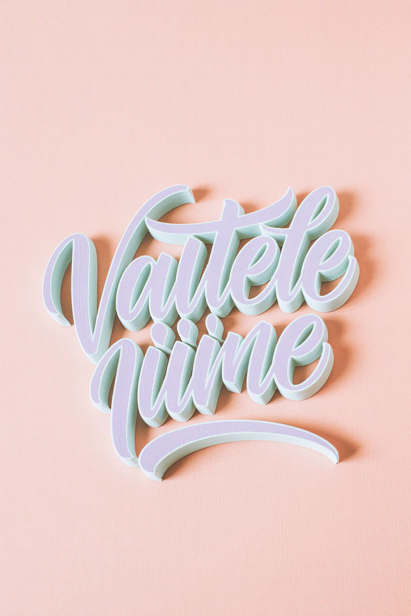 Pastel Brush Lettering Valentine - 25 Calligraphy Valentine's Day Card Ideas