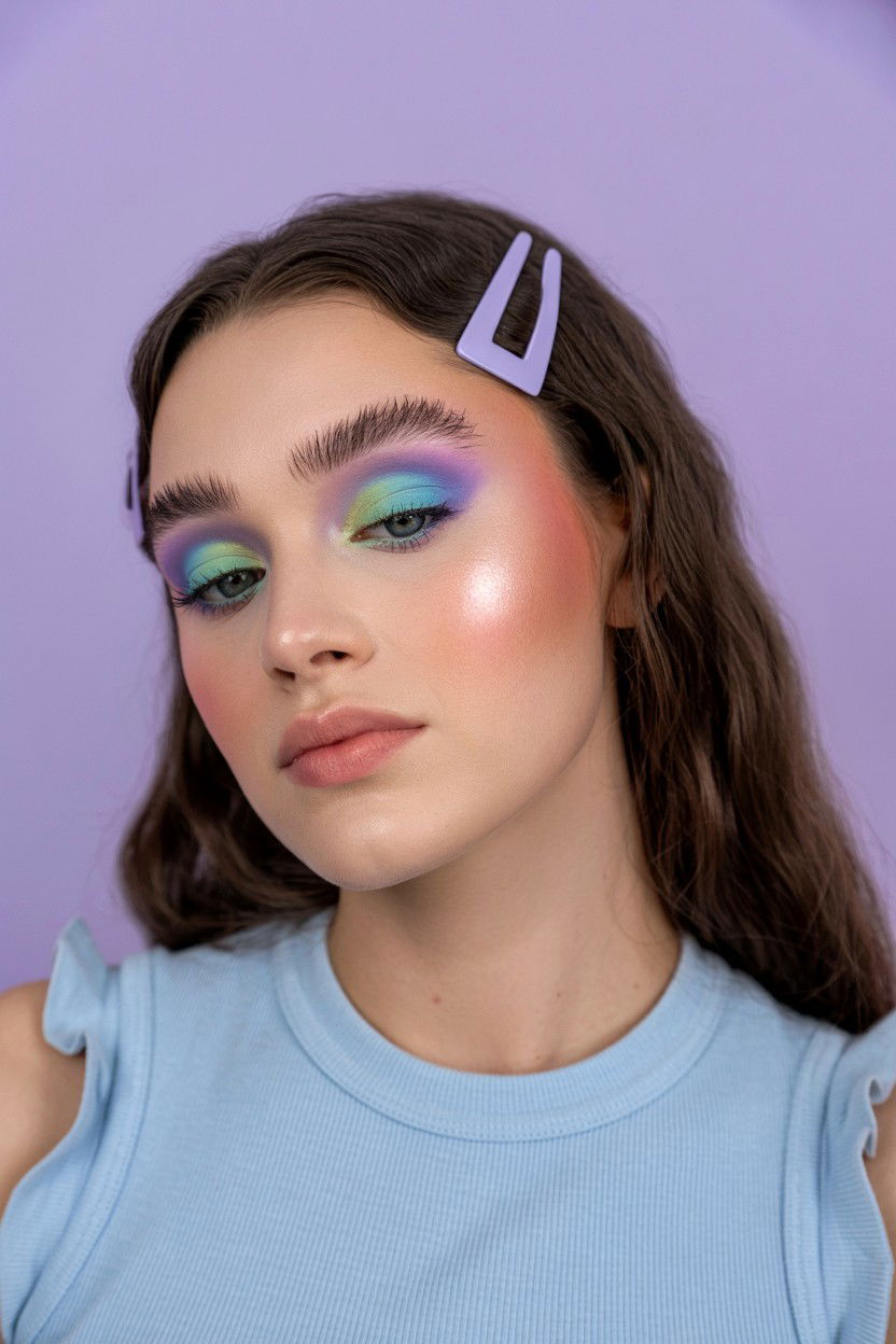 Pastel Eyeshadow - 25 Valentine's Day Makeup Looks