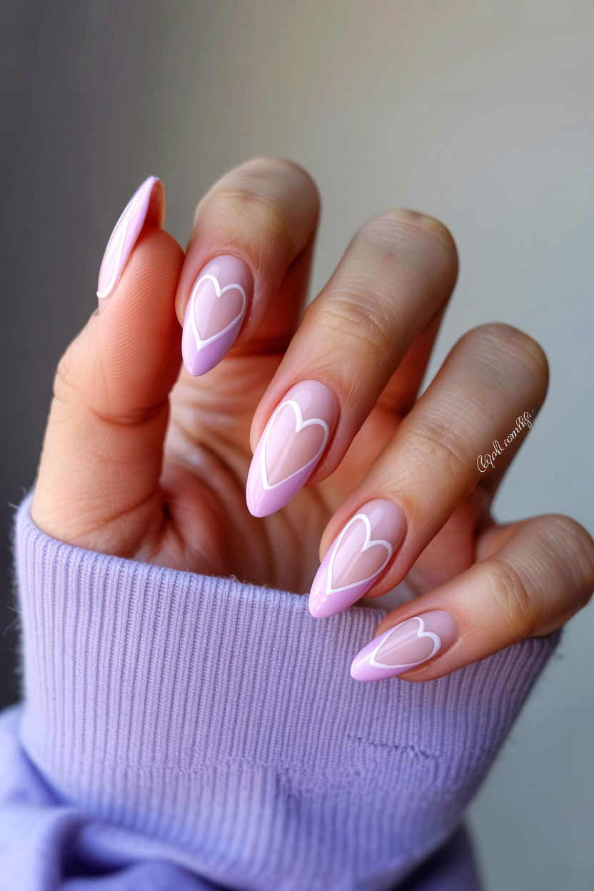 Pastel Heart Nails - 25 Soft Girl Valentine's Day Ideas