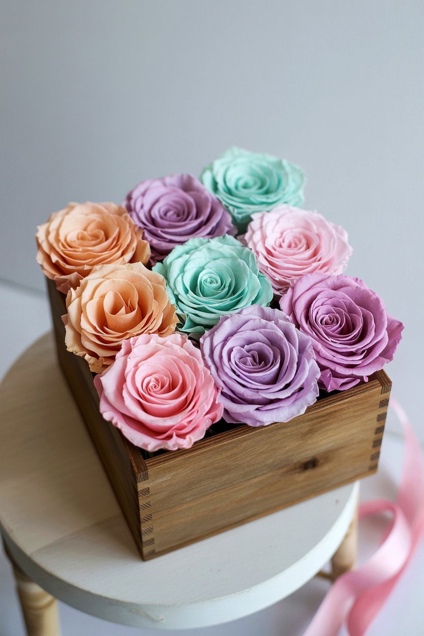 Pastel Infinity Rose Mix - 25 Valentine's Day Infinity Rose Ideas