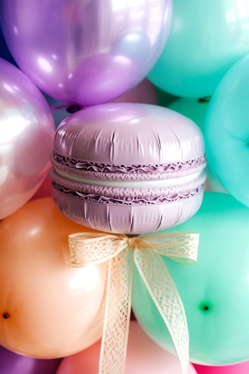 Pastel Macaron Balloon - 25 Valentine's Day Balloon Bouquet Ideas