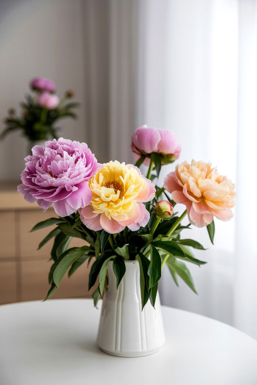 Pastel Peony Mix - 25 Valentine's Day Peony Arrangement Ideas