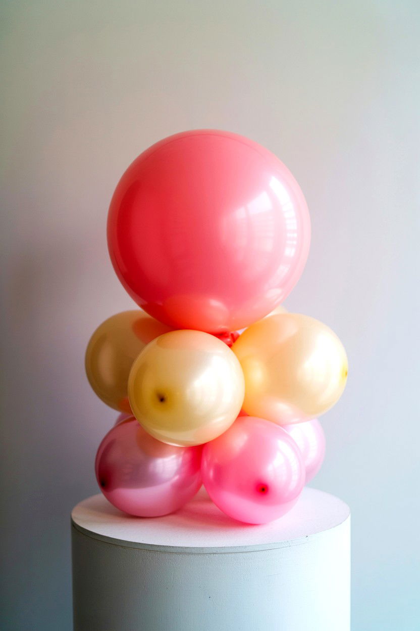 Pastel Pink Balloon Arrangement - 25 Valentine's Day Pink Balloon Ideas