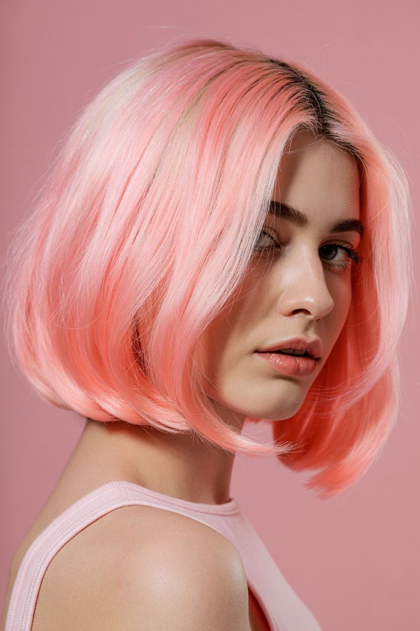 Pastel Pink Bob - 25 Valentine's Day Short Hair Ideas