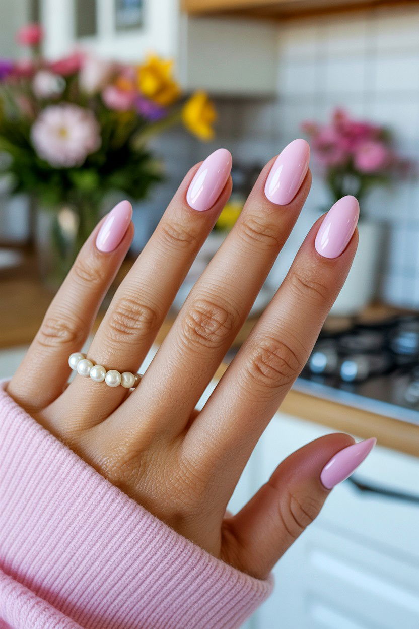 Pastel Pink Nails - 25 Short Valentine's Day Nail Ideas