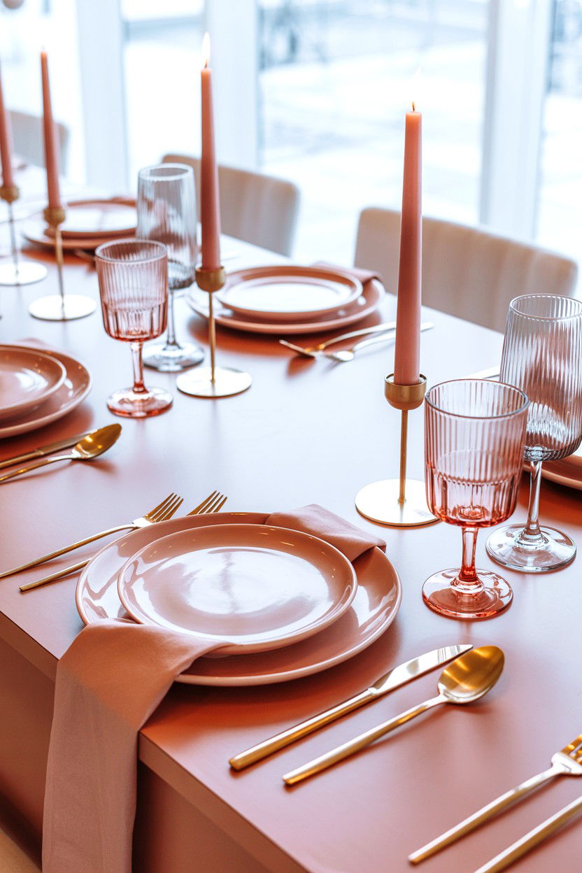 Pastel Pink Table Scape - 25 Valentine's Day Brunch Party Ideas