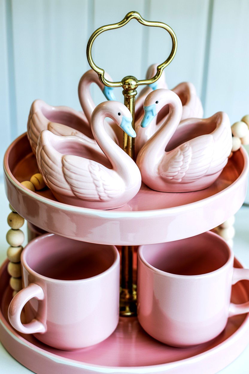 Pastel Pink Valentine Tiered Tray - 25 Pink Valentine's Day Tiered Tray Ideas