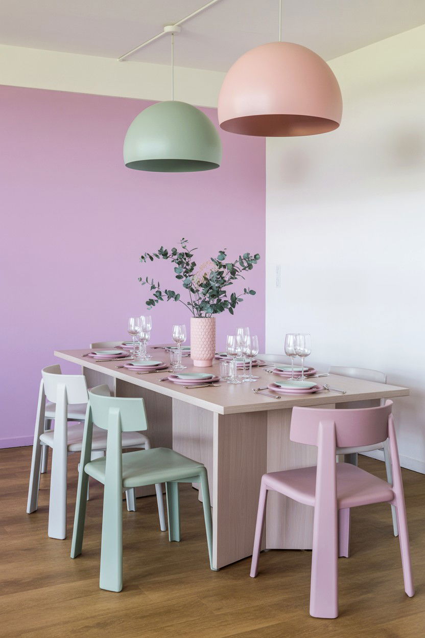 Pastel color palette decor - 25 Valentine's Day Dining Room Decor Ideas