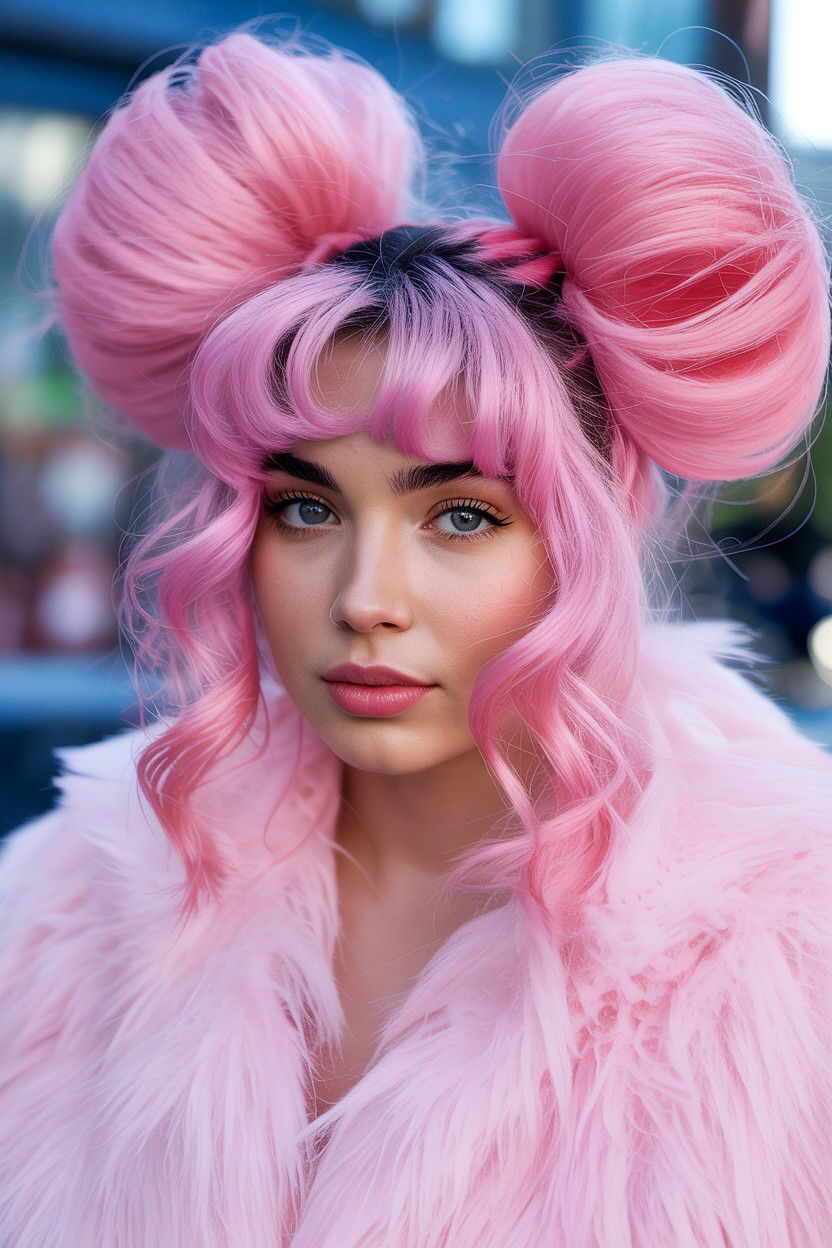 Pastel pink space buns - 25 Valentine's Day Space Buns Ideas