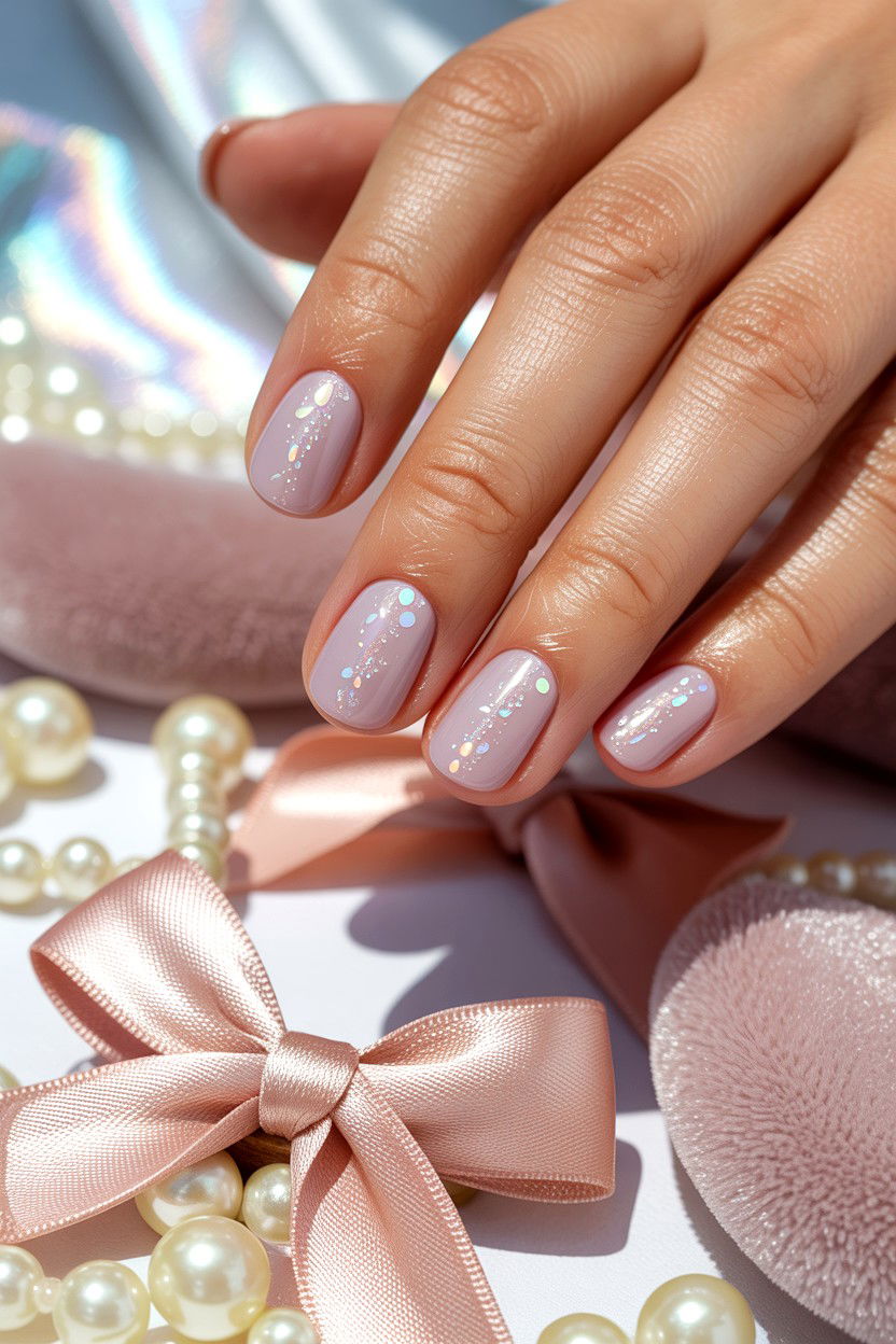Pastel pink sparkle nails - 25 Glitter Valentine's Day Nail Ideas