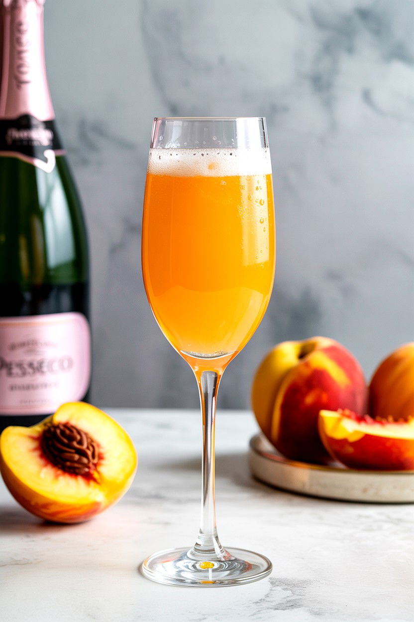 Peach Bellini Recipe - 25 Valentine's Day Prosecco Cocktails