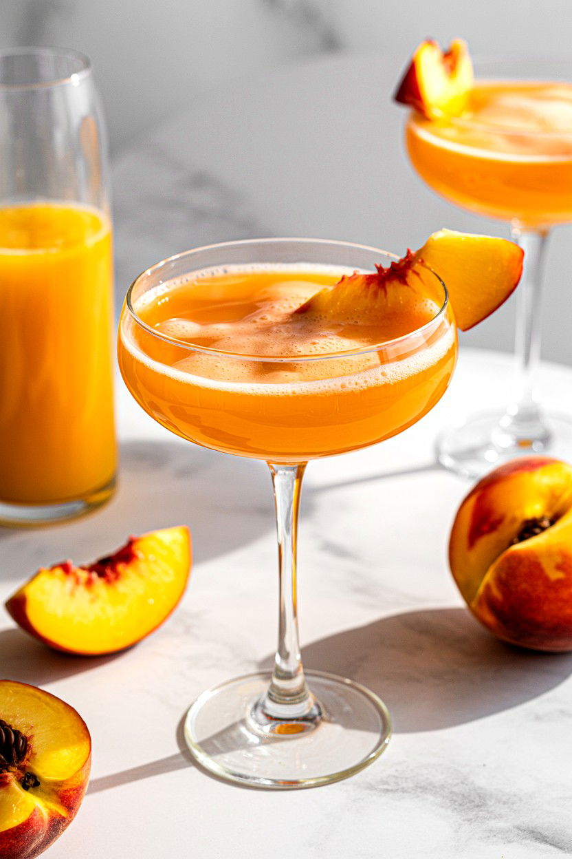 Peach Bellini - 25 Valentine's Day Champagne Cocktails
