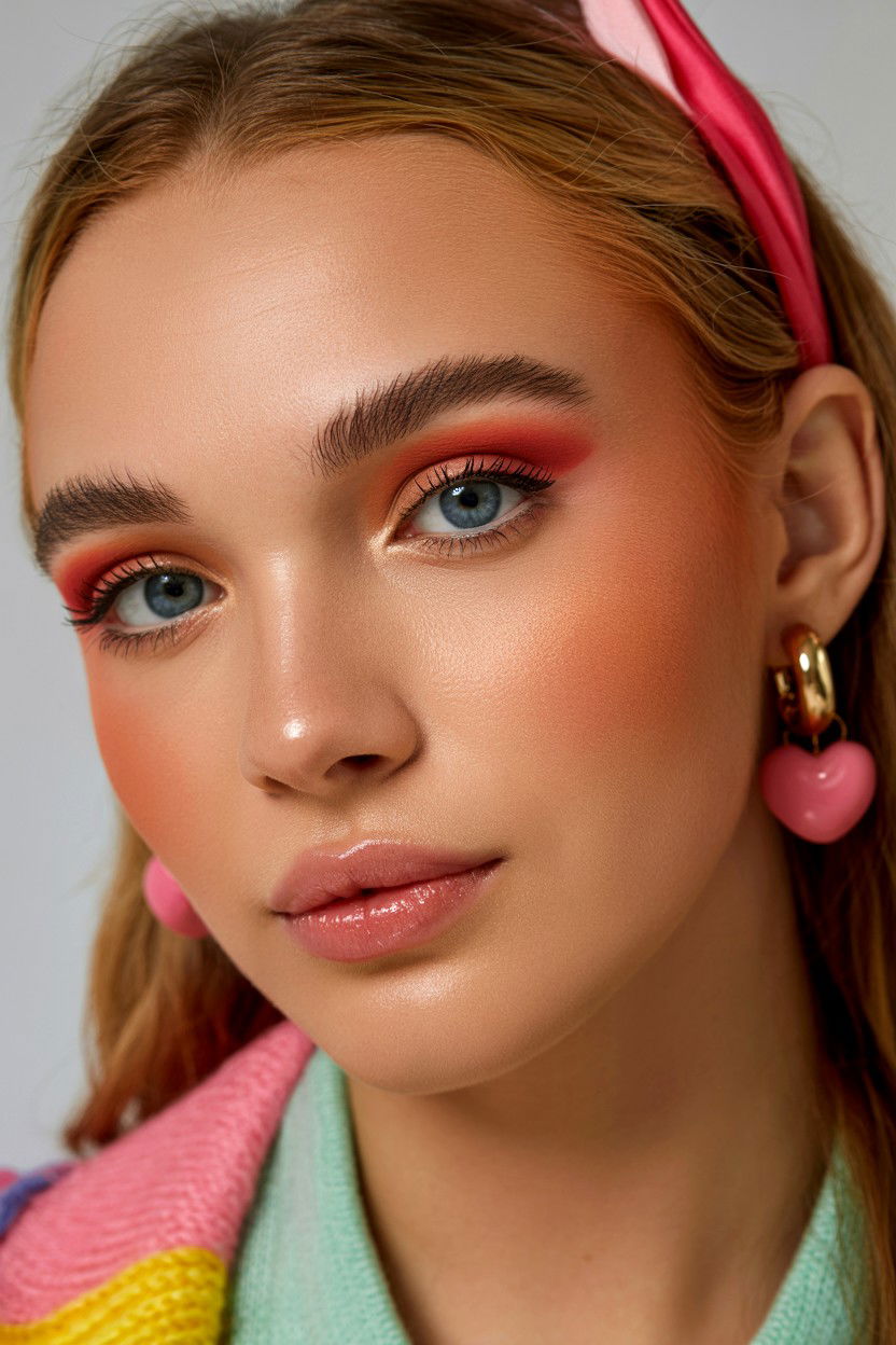 Peach Makeup - 25 Valentine's Day Makeup for Blue Eyes