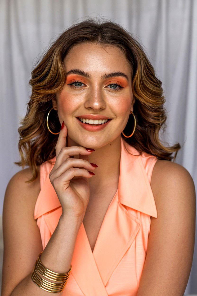 Peach Makeup - 25 Valentine's Day Makeup Looks
