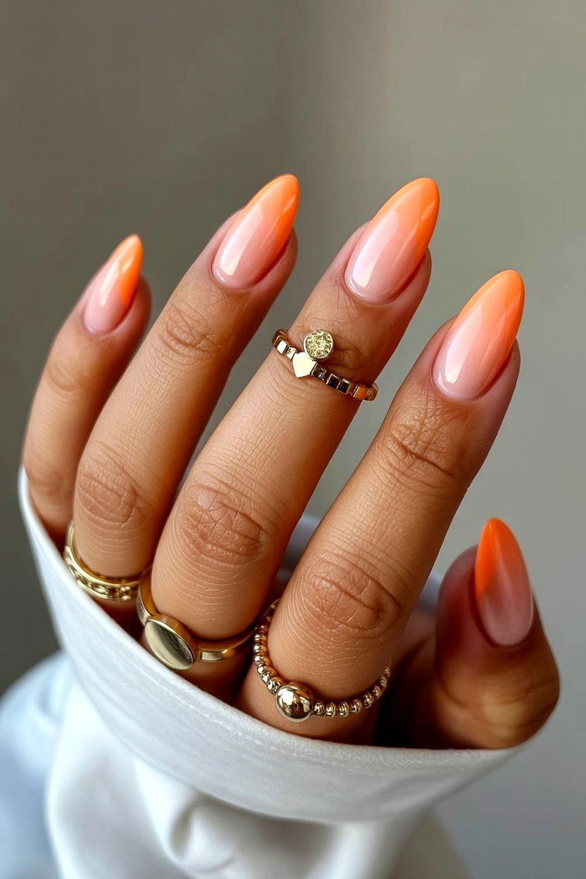 Peach Ombre Nails - 25 Ombre Valentine's Day Nail Ideas