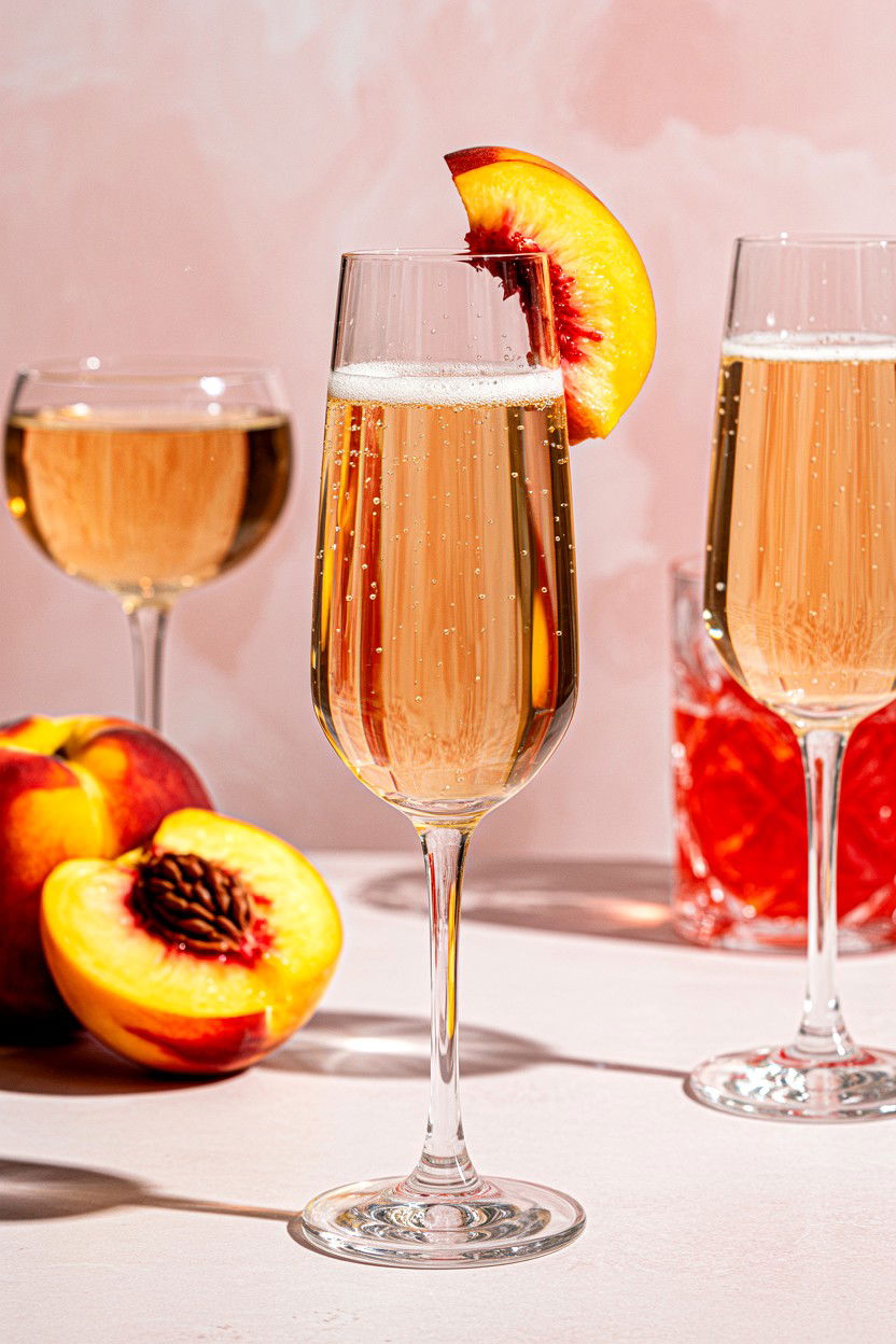 Peach Rum Bellini - 25 Valentine's Day Rum Cocktails