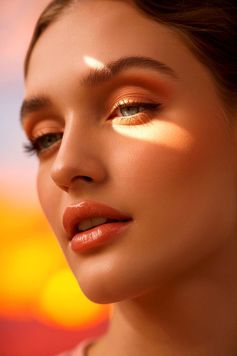 Peach Toned Makeup - 25 Coquette Valentine's Day Makeup Ideas