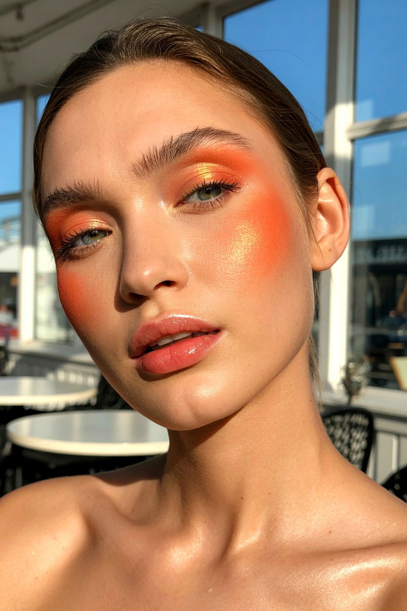 Peach glow makeup - 25 Dewy Valentine's Day Makeup Looks