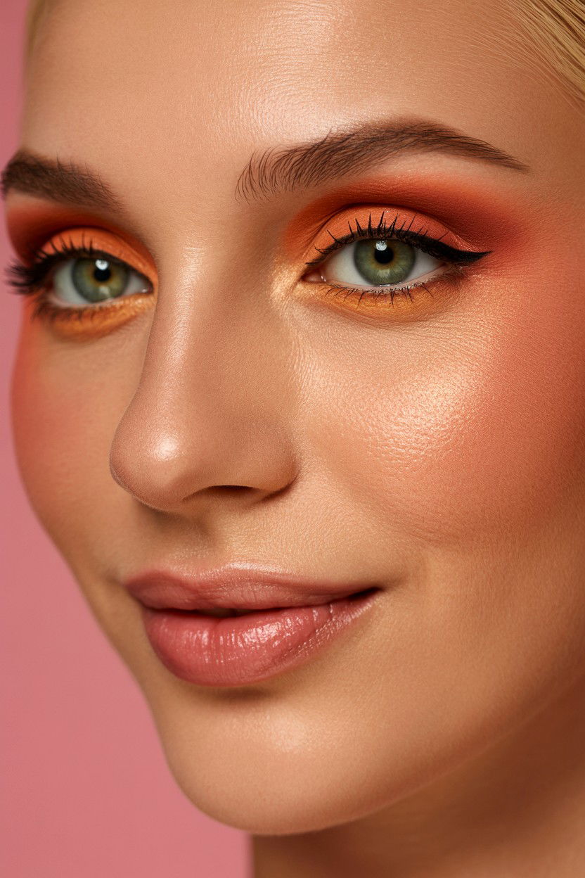 Peach makeup for green eyes - 25 Valentine's Day Makeup for Green Eyes