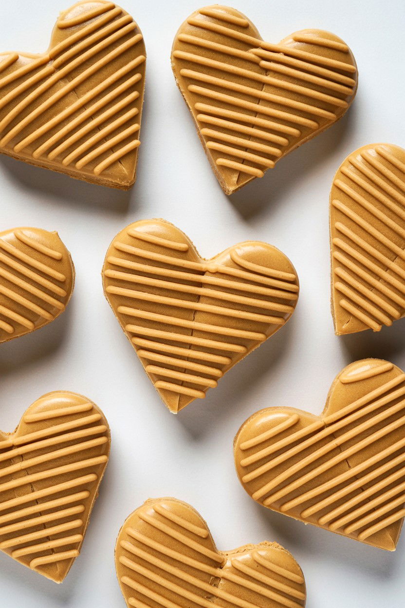 Peanut butter heart dog snacks - 25 Valentine's Day Pet Treat Ideas