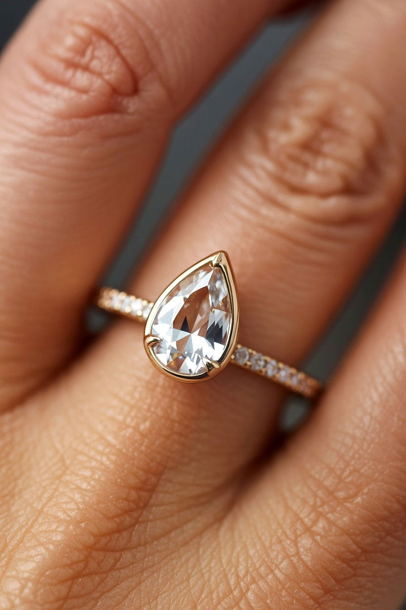 Pear Cut Ring - 25 Valentine's Day Promise Ring Ideas