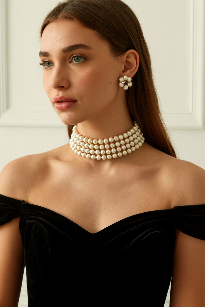 Pearl Choker - 25 Valentine's Day Necklace Ideas