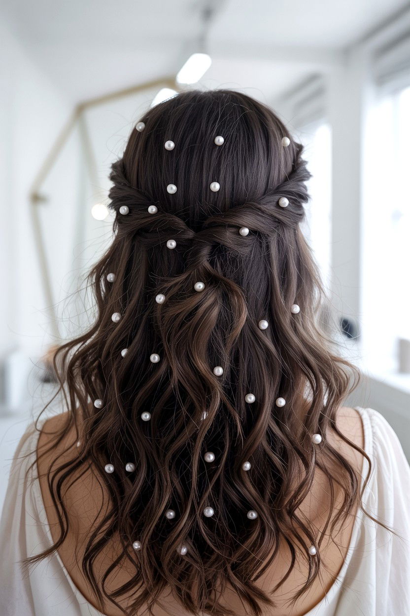Pearl Embellished Hair - 25 Romantic Valentine's Day Hairstyles