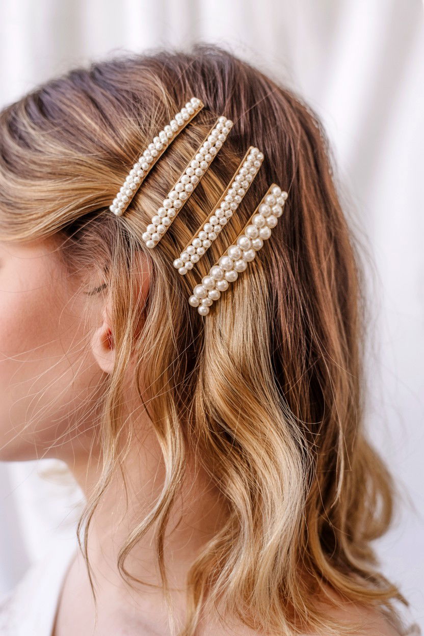 Pearl Hair Clips - 25 Valentine's Day Hair Tutorials