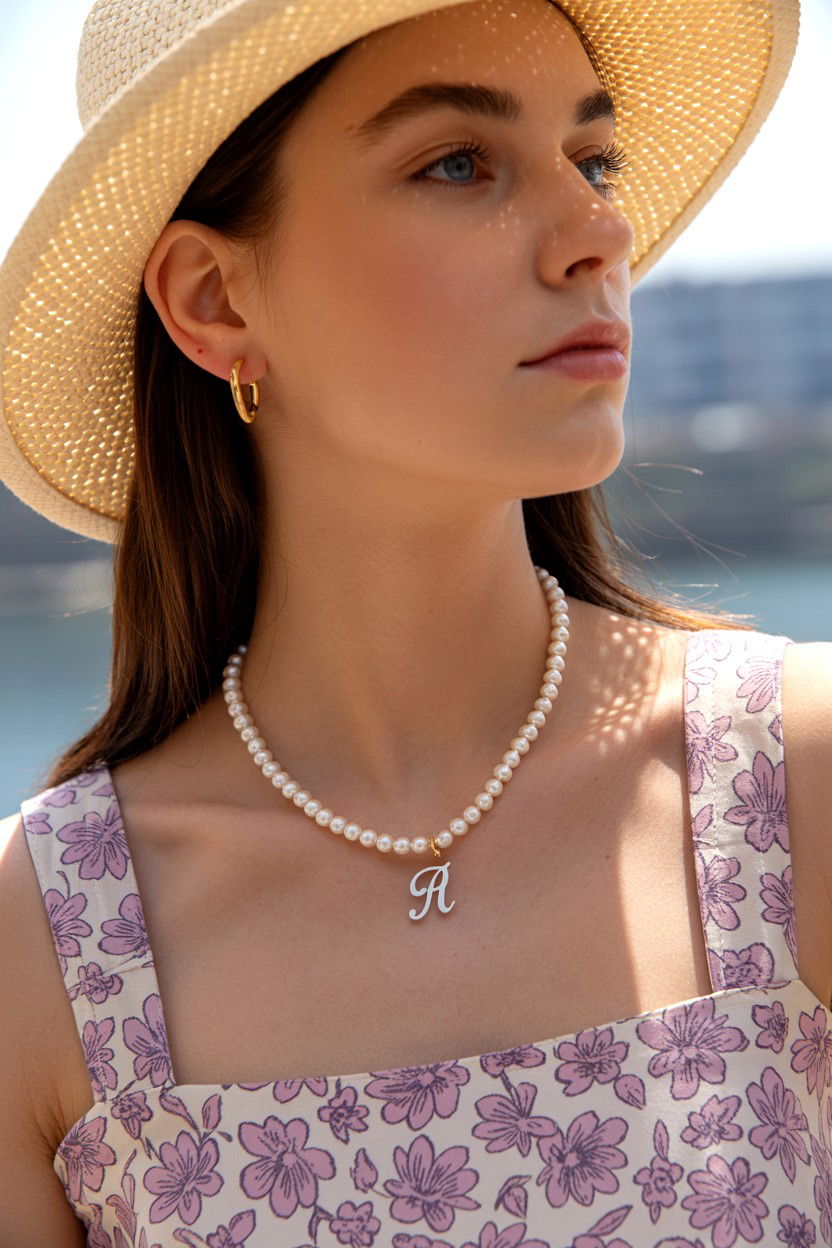 Pearl Initial Jewelry - 25 Valentine's Day Initial Jewelry Ideas