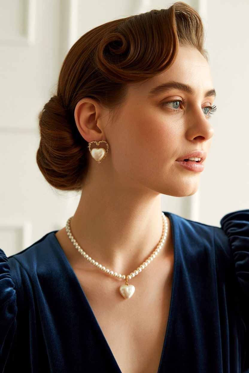 Pearl heart drop - 25 Valentine's Day Earring Ideas