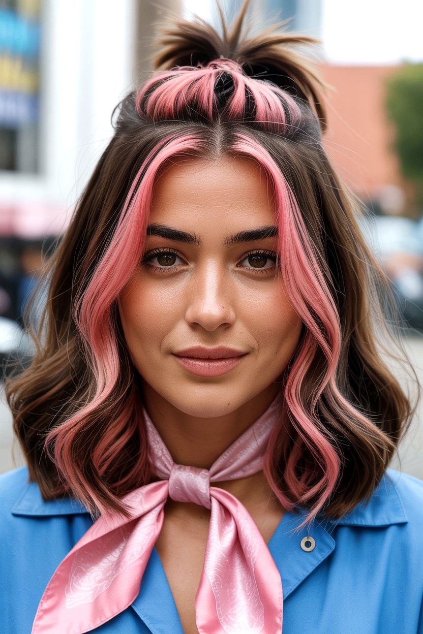 Peekaboo Pink Hair - 25 Valentine's Day Hair Color Ideas