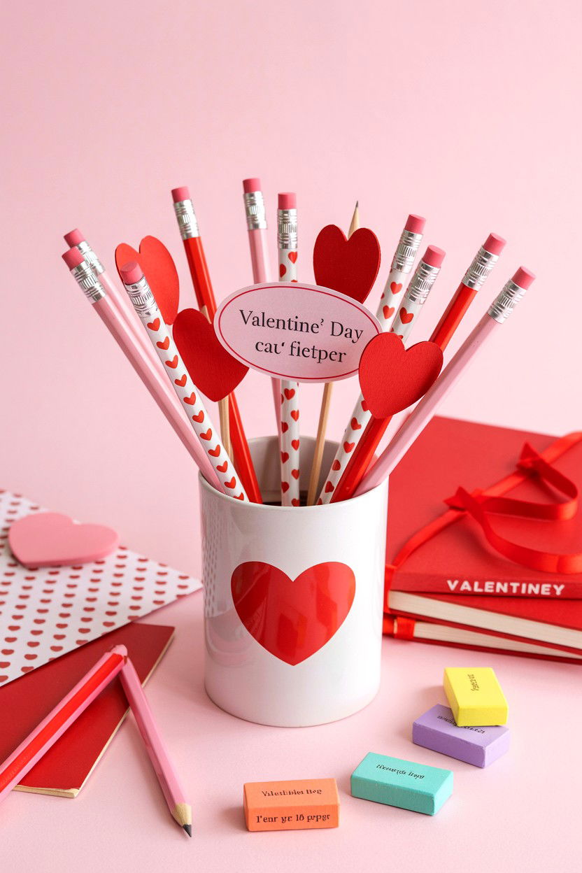 Pencil Valentine Topper - 25 Valentine's Day Class Gift Ideas