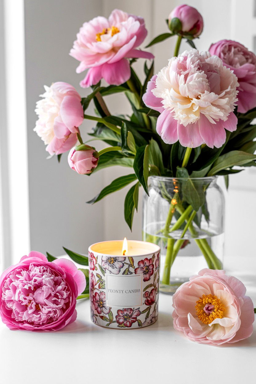 Peony Scented Candle - 25 Candle Valentine's Day Gifts for Her