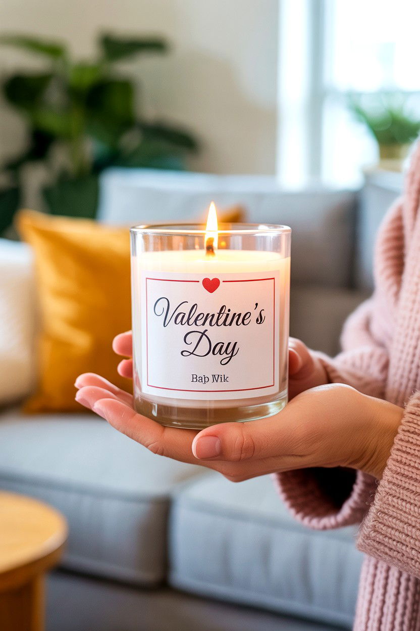 Personalized Candle Label - 25 Valentine's Day Candle Ideas