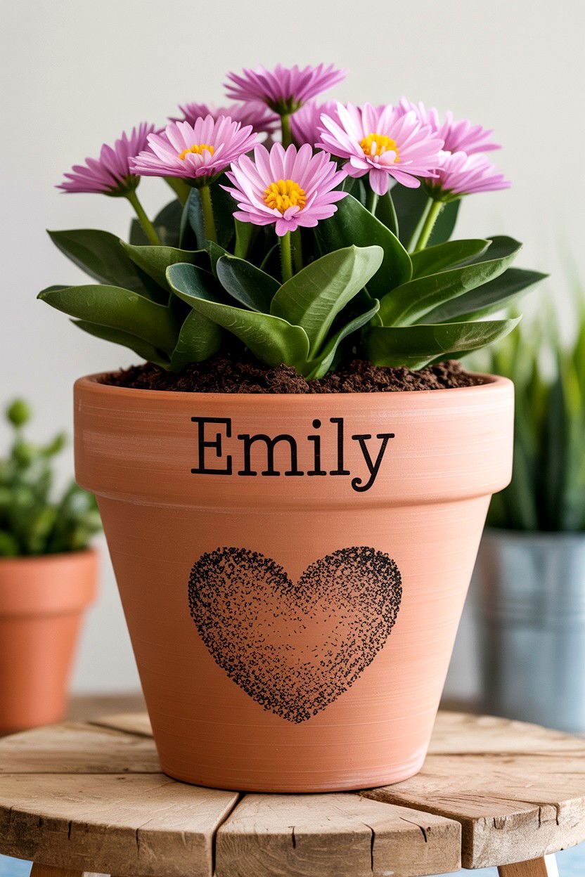 Personalized Clay Flower Pot - 25 Plant Lover Valentine's Day Gifts