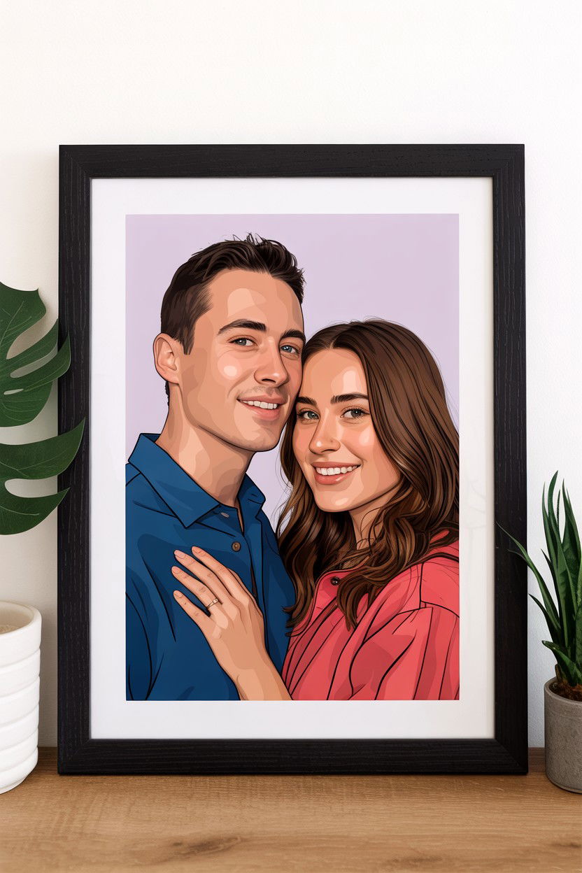 Personalized Couple Portrait - 25 Personalized Valentine's Day Gifts for Her