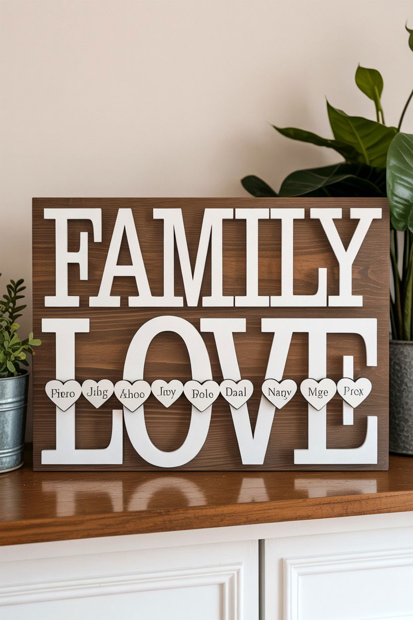 Personalized Family Love Sign - 25 Valentine's Day Porch Sign Ideas